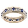 9ct Yellow Gold Created Sapphire and Cubic Zirconia Ring