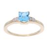 9ct Yellow Gold Created Blue Topaz And Diamond Ring