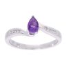 9ct White Gold Amethyst and Diamond Pear Twist Ring