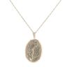 9ct Yellow Gold Patterned Locket Pendant And Chain 16"