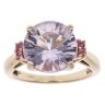 9ct Yellow Gold Amethyst and Pink Gemstone Ring