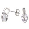Silver Cubic Zirconia Crossover Earrings