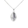 Silver Patterned Oval Locket And Chain 20" By Icesia