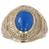 9ct Yellow Gold Blue Cabochon College Ring
