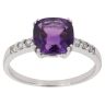 18ct White Gold 0.15ct Diamond And Amethyst Ring
