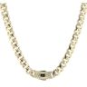 14ct Yellow Gold Monaco Patterned Curb Alternate Flex Lock Chain 24"