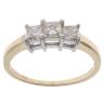 14ct Yellow Gold Princess Cut Diamond Trilogy Ring