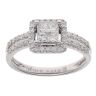 18ct White Gold 0.54ct Princess And Brilliant Cut Diamond Cluster Ring