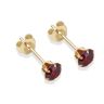 9ct yellow gold 4mm garnet CZ stud Earrings