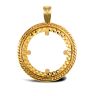 9ct Yellow Gold Half Sovereign Pendant Mount - Rope Edge