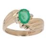 14ct Yellow Gold 0.03ct Diamond And Emerald Ring