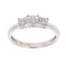 9ct White Gold 0.25ct Diamond Triple Cluster Ring