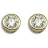 18 Carat Yellow Gold 50pts Rubover Earrings
