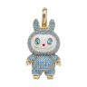 14ct Yellow Gold Light Blue Gemstone Bunny Pendant