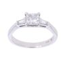 Platinum 0.75ct Princess And Baguette Cut Diamond Solitaire Ring