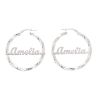Silver Personalised Nameplate Creole Earrings