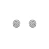 Sterling Silver Round Pavé Cubic Zirconia Disc Stud Earrings