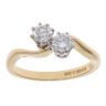 18ct Yellow Gold Brilliant Cut 0.50ct Diamond Two Stone Twist Ring