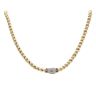 14ct Yellow Gold Monaco Classic Cubic Zirconia Pave Lock Loop Fancy Chain 20"
