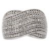 18ct White Gold 0.50ct Brilliant Cut Diamond Five Row Fancy Ring