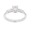 18ct White Gold 0.65ct Baguette And Brilliant Cut Diamond Solitaire Ring