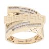 14ct Yellow Gold Cubic Zirconia Greek Key Fancy Ring