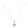 9ct Yellow Gold 0.03ct Diamond And Pink Sapphire Cluster Pendant And Chain 18"