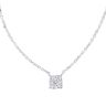9ct White Gold Princess Diamond Halo Necklace