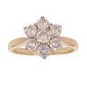 18ct Yellow Gold 1.50ct Brilliant Cut Diamond Daisy Cluster Ring