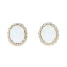 9ct Yellow Gold Created Opal And Cubic Zirconia Stud Earrings