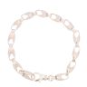 Silver Cubic Zirconia Patterned Tulip Bracelet 9" By Icesia