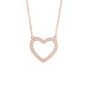 Rose Gold Plated Sterling Silver Open Heart Cubic Zirconia Necklace