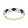 9ct Yellow Gold Sapphire And Cubic Zirconia Half Eternity Ring