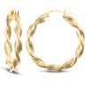 9ct Yellow Gold Barked Twist Earrings