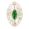 14ct Yellow And White Gold Green Gemstone And Cubic Zirconia Stone Set Ring