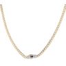 14ct Yellow Gold Monaco Classic Pave Lock Curb Chain 20"