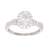 9ct White Gold Cubic Zirconia Ring