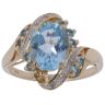 9ct Yellow Gold 0.03ct Diamond and Topaz Fancy Ring