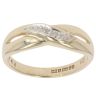 9ct Yellow Gold 0.01ct Diamond Crossover Ring