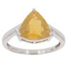 9ct White Gold 0.02ct Diamond and Citrine Solitaire Ring