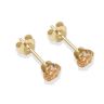 9ct yellow gold 4mm champagne CZ stud Earrings