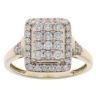 9ct Yellow Gold 0.90ct Brilliant Cut Diamond Cluster Ring