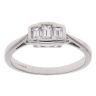 18ct White Gold 0.33ct Baguette Cut Diamond Trilogy Ring
