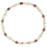 9ct Yellow Gold 0.03ct Diamond And Garnet Bracelet 7.5"