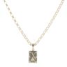 9ct Yellow Gold Cubic Zirconia Pool Table Pendant And Chain 26"