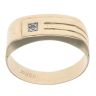 9ct Yellow Gold 0.01ct Diamond Patterned Signet Ring