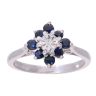 18ct White Gold Sapphire And 0.02ct Diamond Cluster Ring