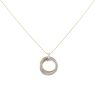 9ct Yellow and White Gold Cubic Zirconia Inter-linked Double Circle Pendant and Chain 18"