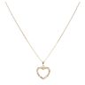 9ct Yellow And White Gold Cubic Zirconia Twist Heart Pendant And Chain 24"