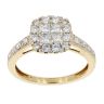 18ct Yellow Gold 0.87ct Diamond Cluster Ring